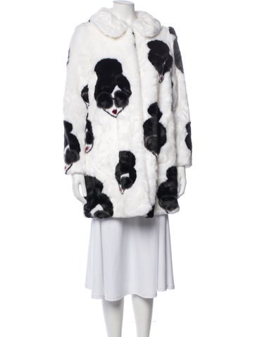 Pre-owned Alice And Olivia Printed Trench Coat W/ Tags In White