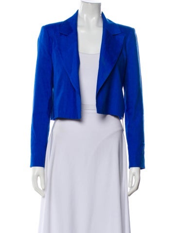 Pre-owned Alice And Olivia Linen Blazer In Blue