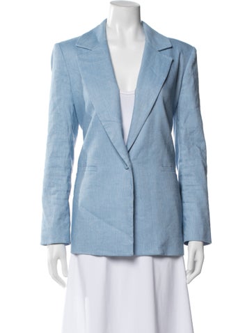 Pre-owned Alice And Olivia Linen Blazer In Blue