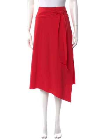Pre-owned Alice And Olivia Pleated Accents Knee-length Skirt In Red