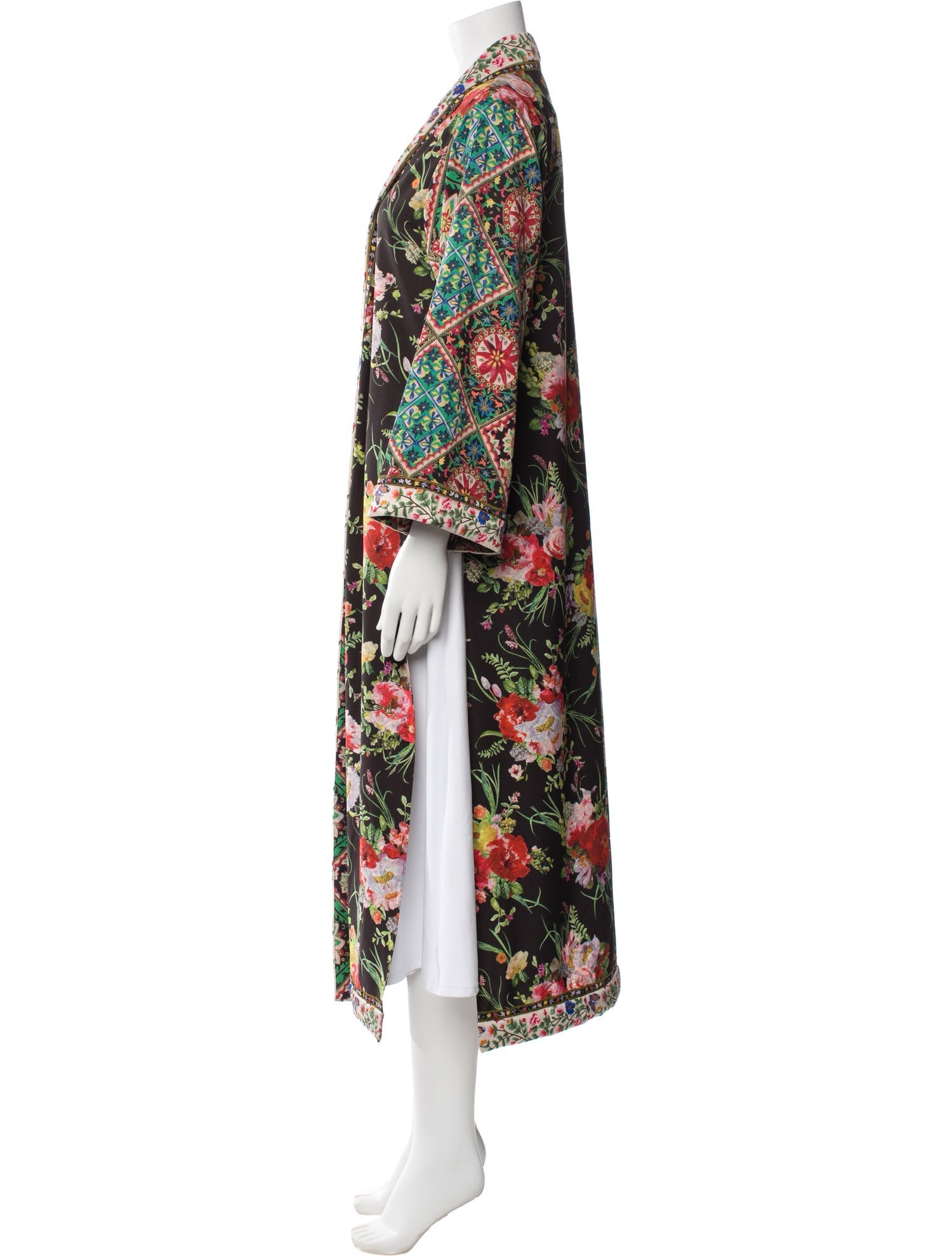 Alice + Olivia Printed Embroidered Accent Robe