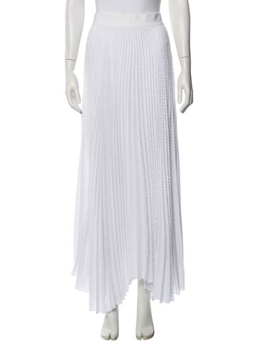 Pre-owned Alice And Olivia Pleated Accents Long Skirt In White