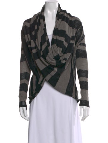 Pre-owned Alice And Olivia Linen Printed Sweater In Black