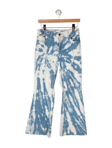 Pre-owned Alice And Olivia High-rise Flared Jeans In Blue