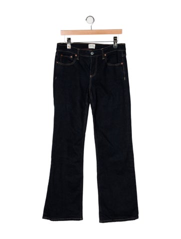 Pre-owned Alice And Olivia Mid-rise Flared Jeans In Black