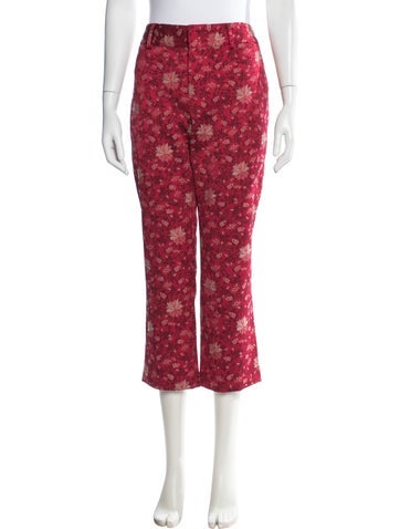 Pre-owned Alice And Olivia Floral Print Flared Pants In Pink