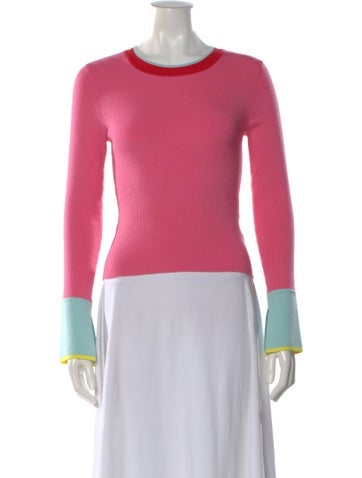 Pre-owned Alice And Olivia Wool Crew Neck Sweater In Pink