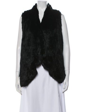 Pre-owned Alice And Olivia Fur Vest In Black