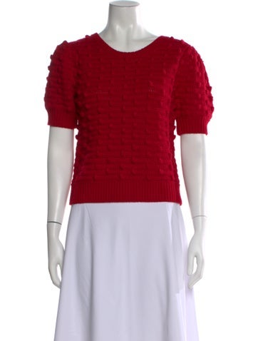 Pre-owned Alice And Olivia Wool Crew Neck Sweater In Red