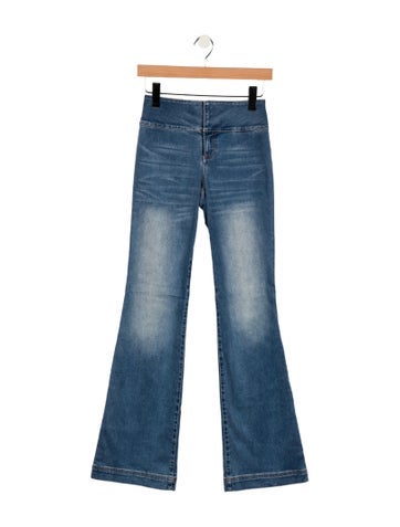 Pre-owned Alice And Olivia Mid-rise Flared Jeans In Blue