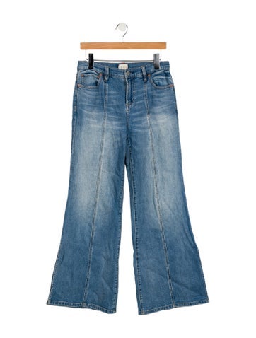 Pre-owned Alice And Olivia Mid-rise Flared Jeans In Blue