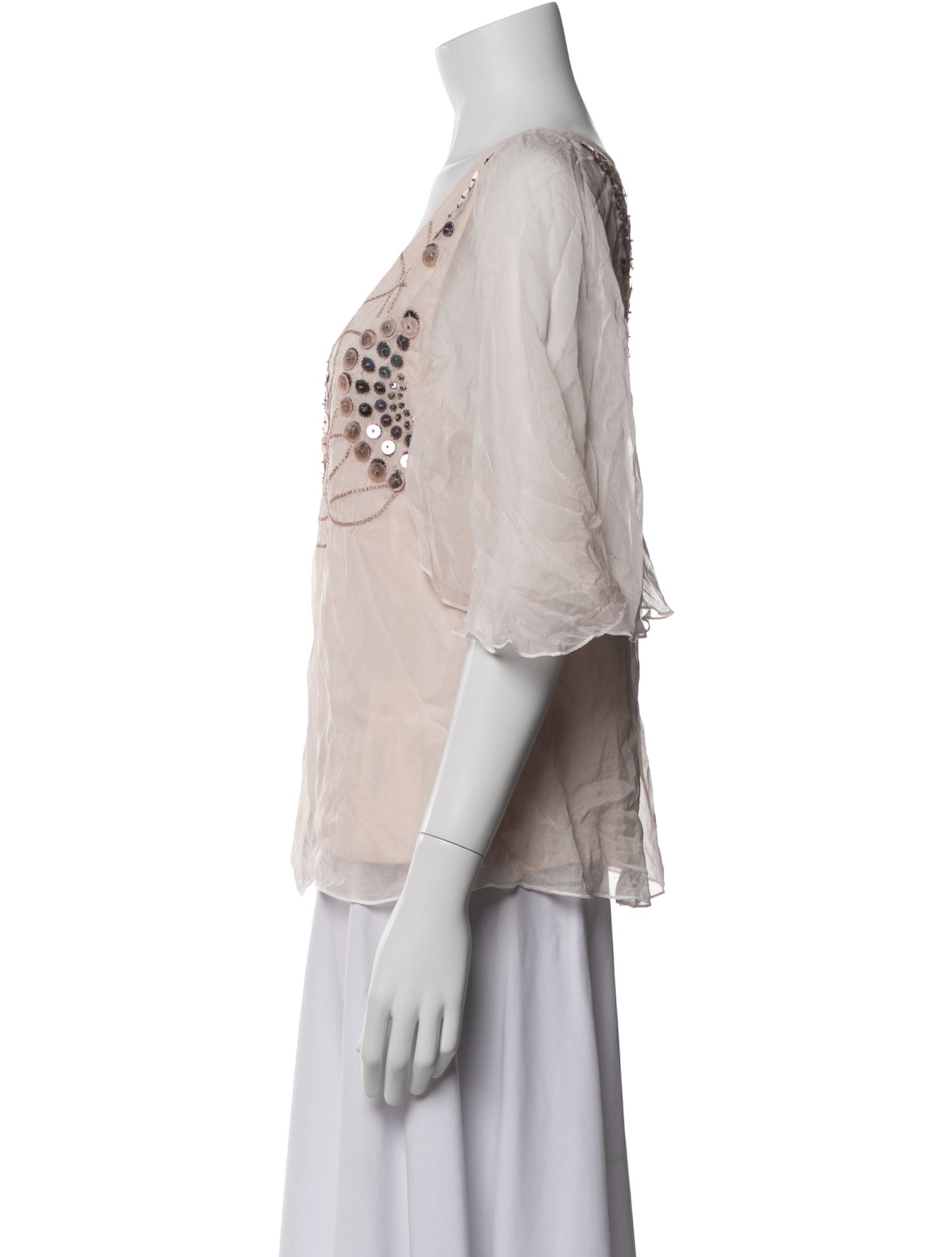 Alice + Olivia Silk Graphic Print Top
