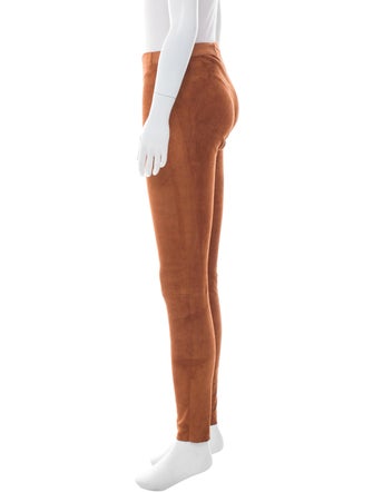 Alice + Olivia Suede Mid-Rise Pants