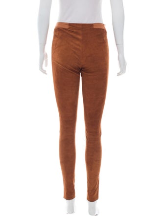 Alice + Olivia Suede Mid-Rise Pants