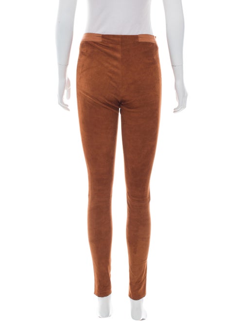 Alice + Olivia Suede Mid-Rise Pants
