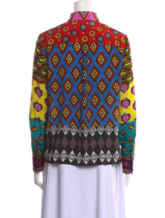 Alice + Olivia x Carla Kranendonk Silk Printed Button-Up Top