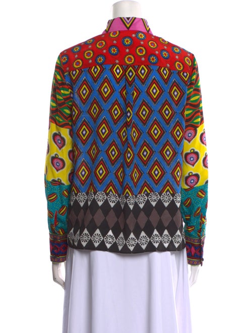 Alice + Olivia x Carla Kranendonk Silk Printed Button-Up Top