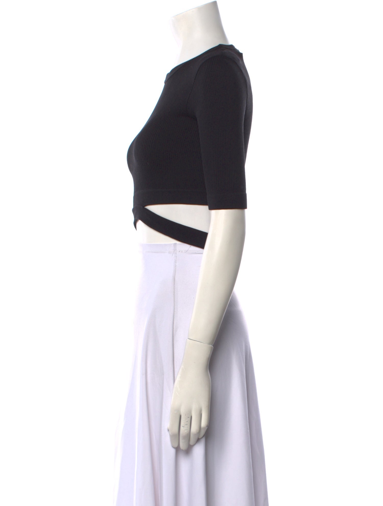 ADAMO Crew Neck Short Sleeve Crop Top