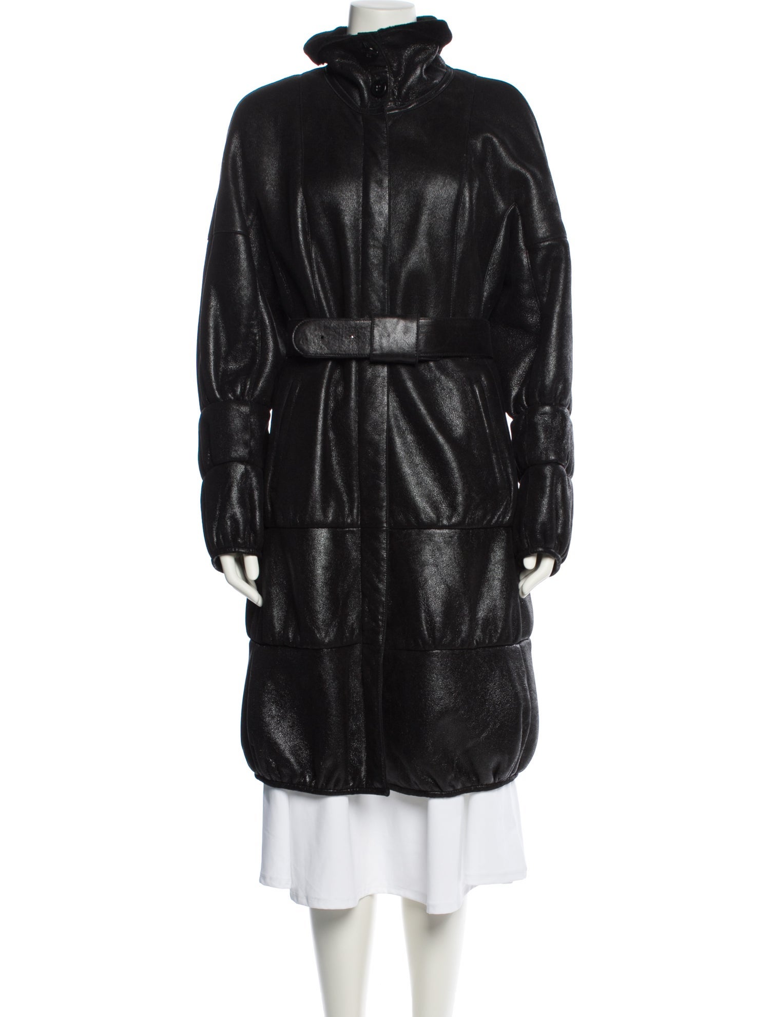 ADAMO Leather Trench Coat