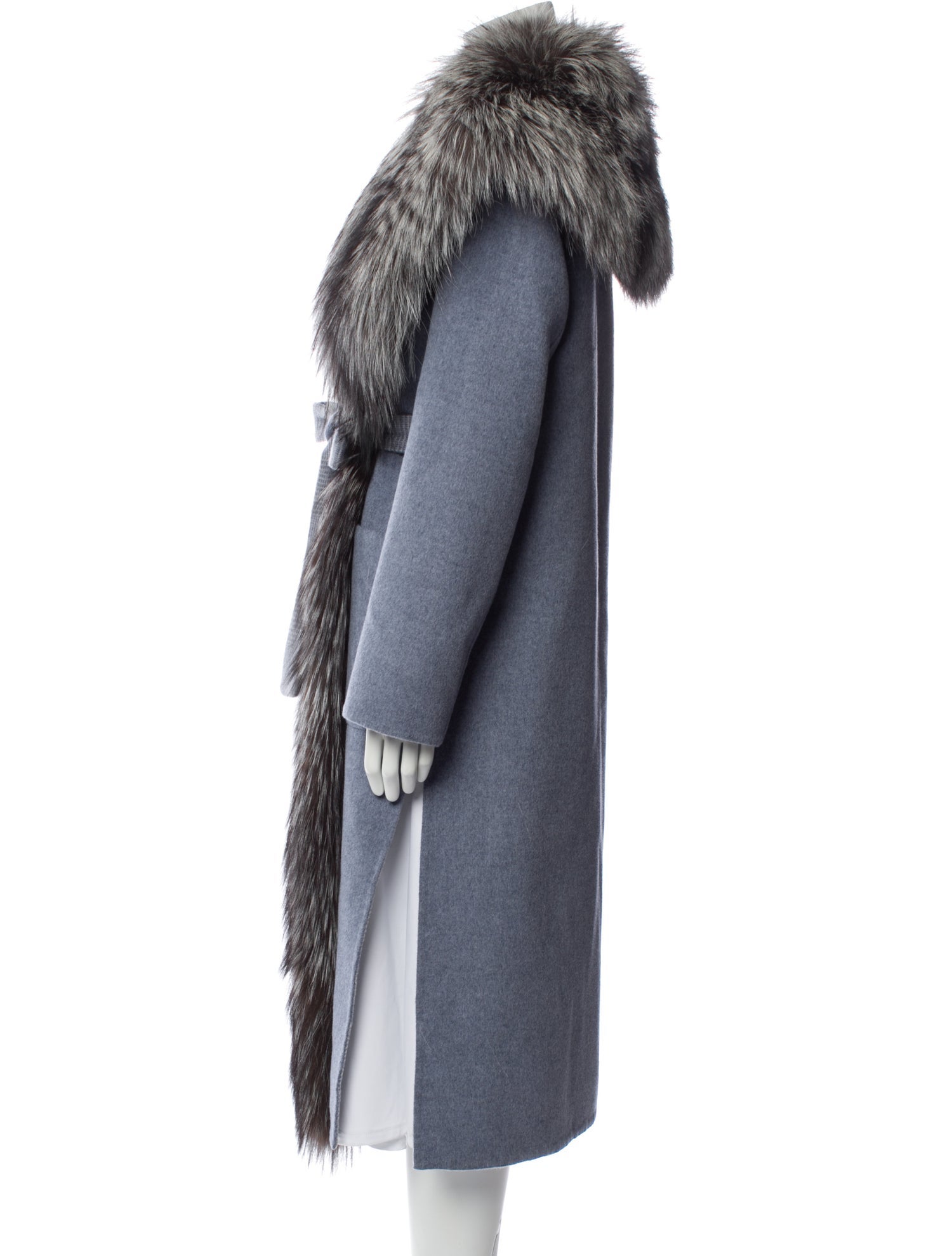 ADAMO Alpaca Printed Faux Fur Coat