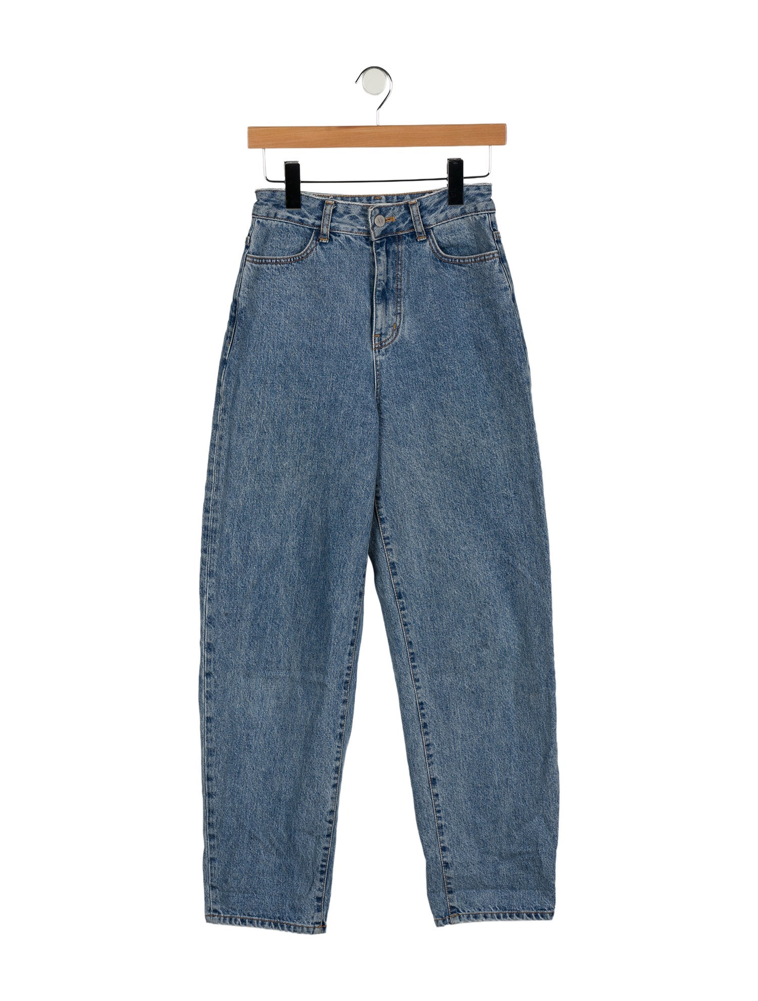 AMOMENTO High-Rise Straight Leg Jeans