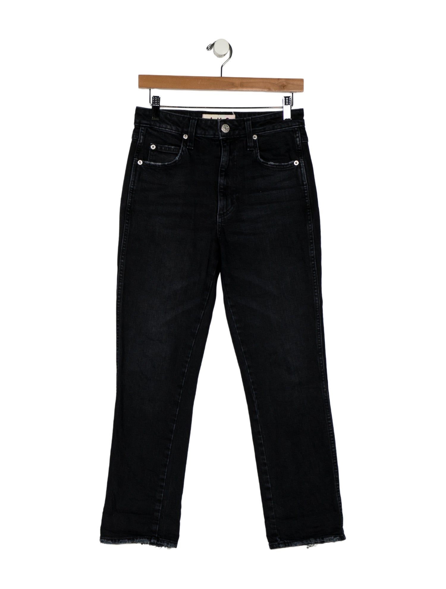 AMOMENTO Mid-Rise Straight Leg Jeans