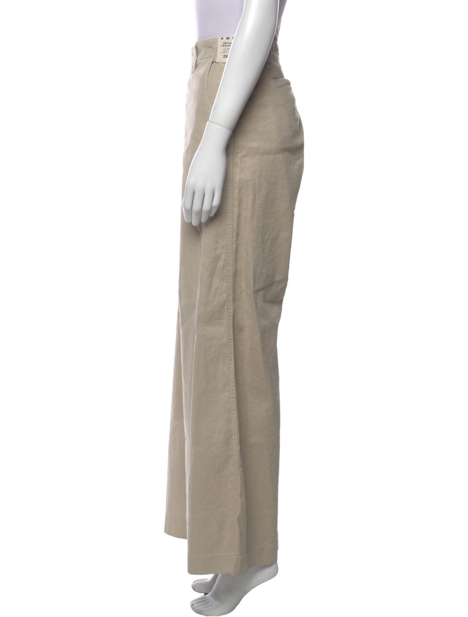 AMOMENTO Linen Wide Leg Pants