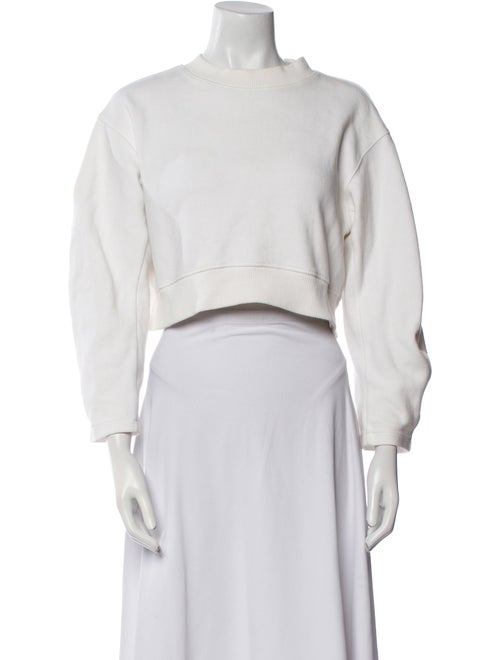 AMOMENTO Mock Neck Three-Quarter Sleeve Crop Top