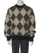 AMOMENTO Wool Plaid Print Pullover