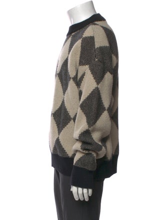 AMOMENTO Wool Plaid Print Pullover