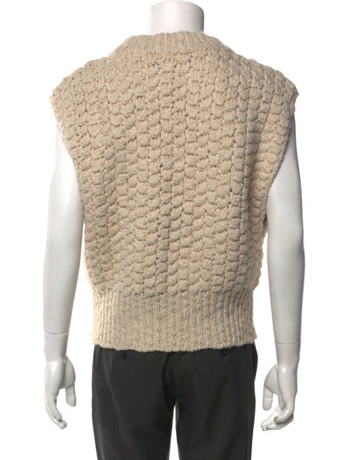 AMOMENTO Crew Neck Short Sleeve Sweater Vest