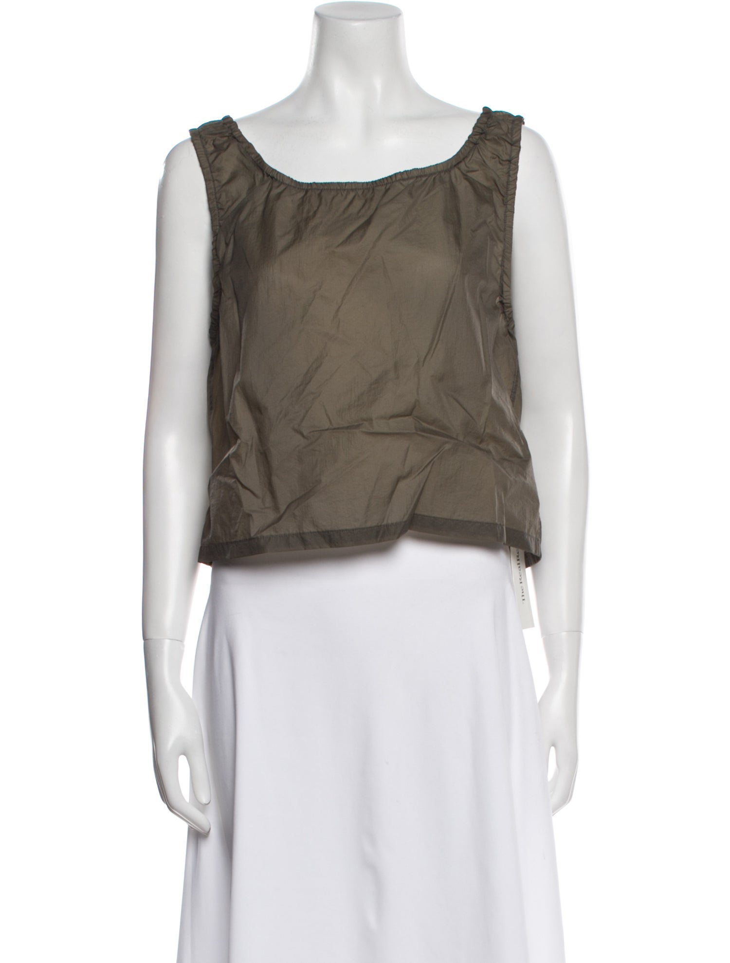 AMOMENTO Scoop Neck Sleeveless Crop Top
