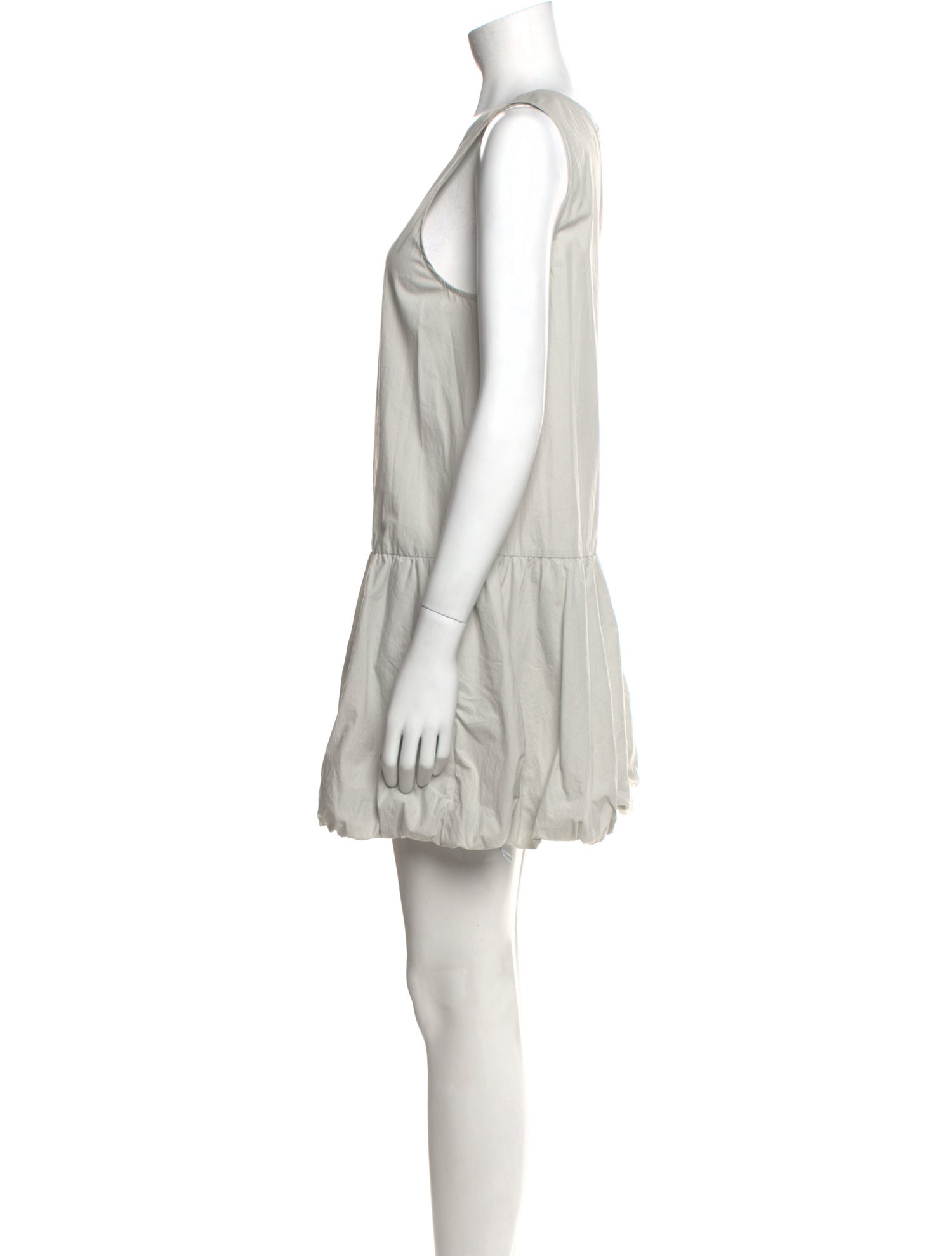 AMOMENTO Scoop Neck Mini Dress