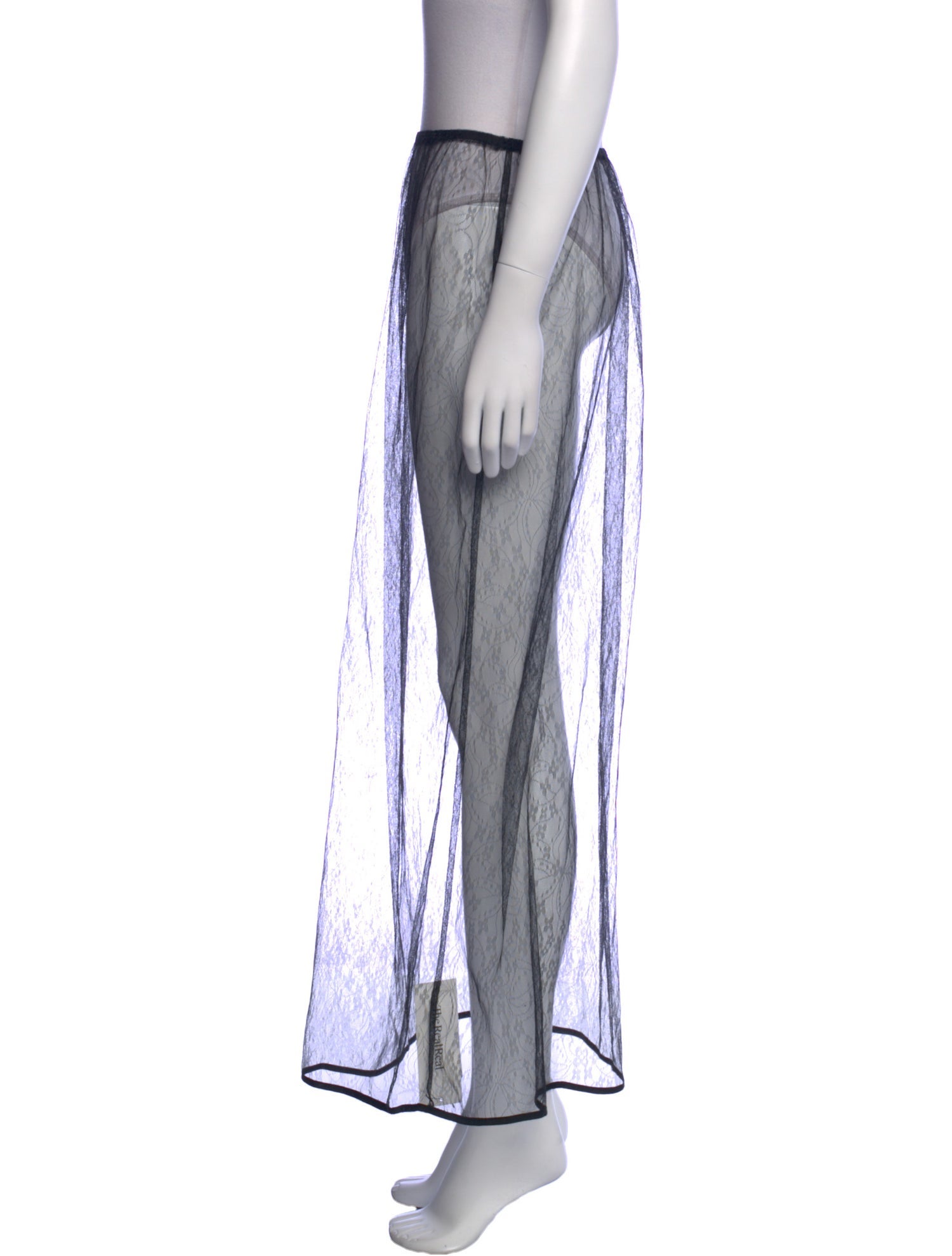 AMOMENTO Striped Midi Length Skirt