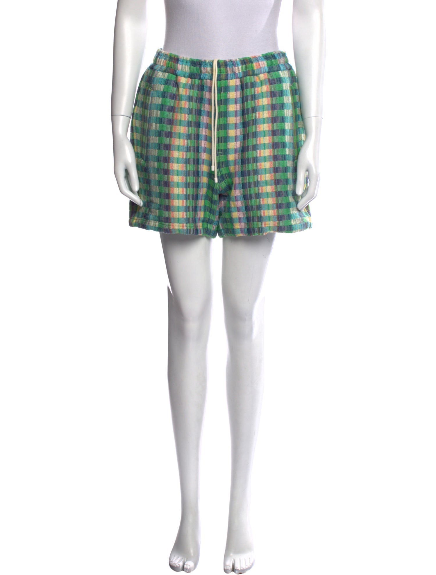 AMOMENTO Plaid Print Mini Shorts