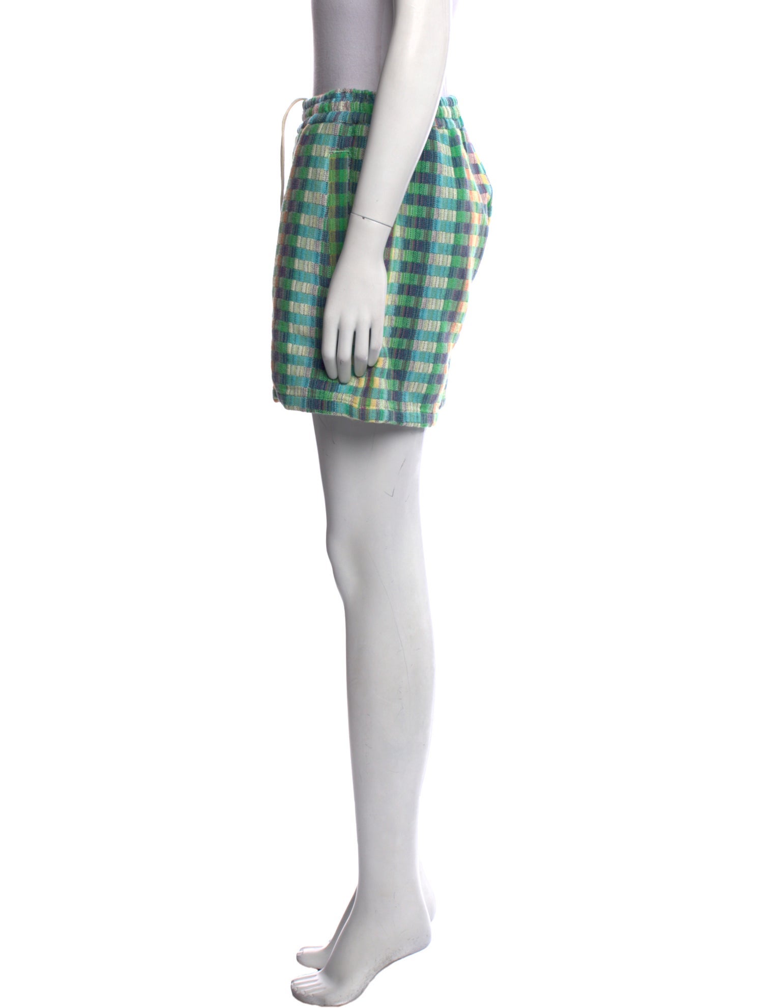 AMOMENTO Plaid Print Mini Shorts