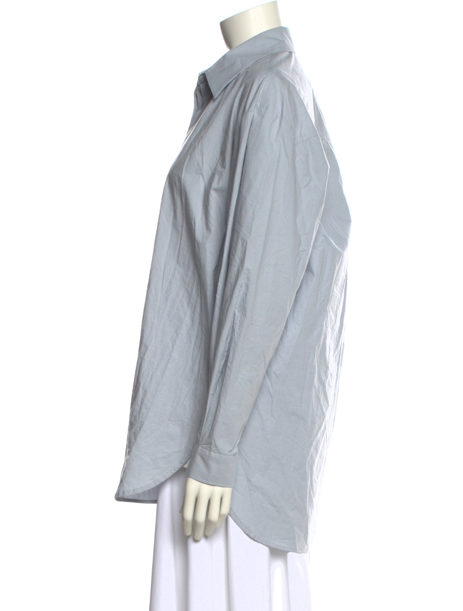 AMOMENTO Long Sleeve Button-Up Top