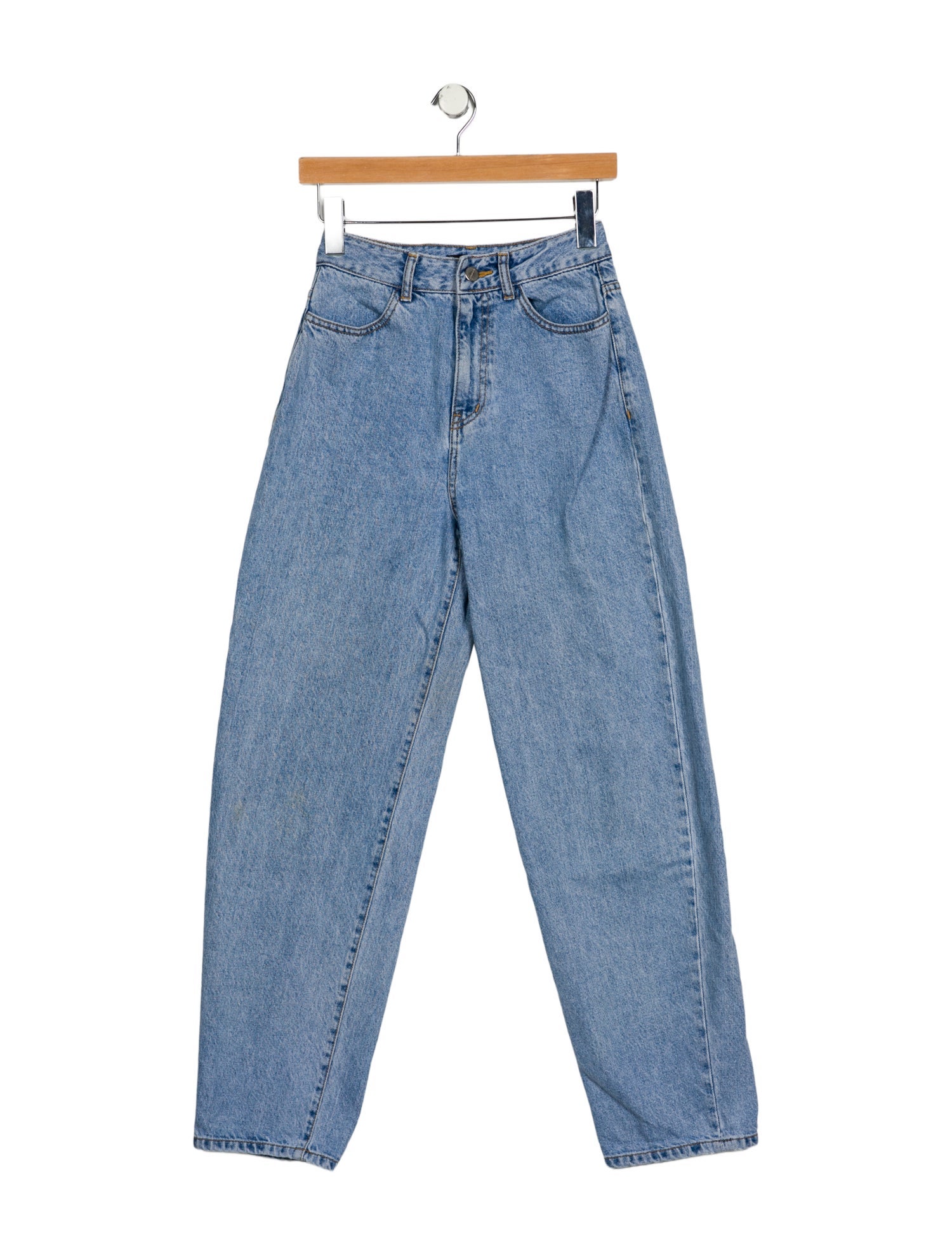AMOMENTO High-Rise Straight Leg Jeans