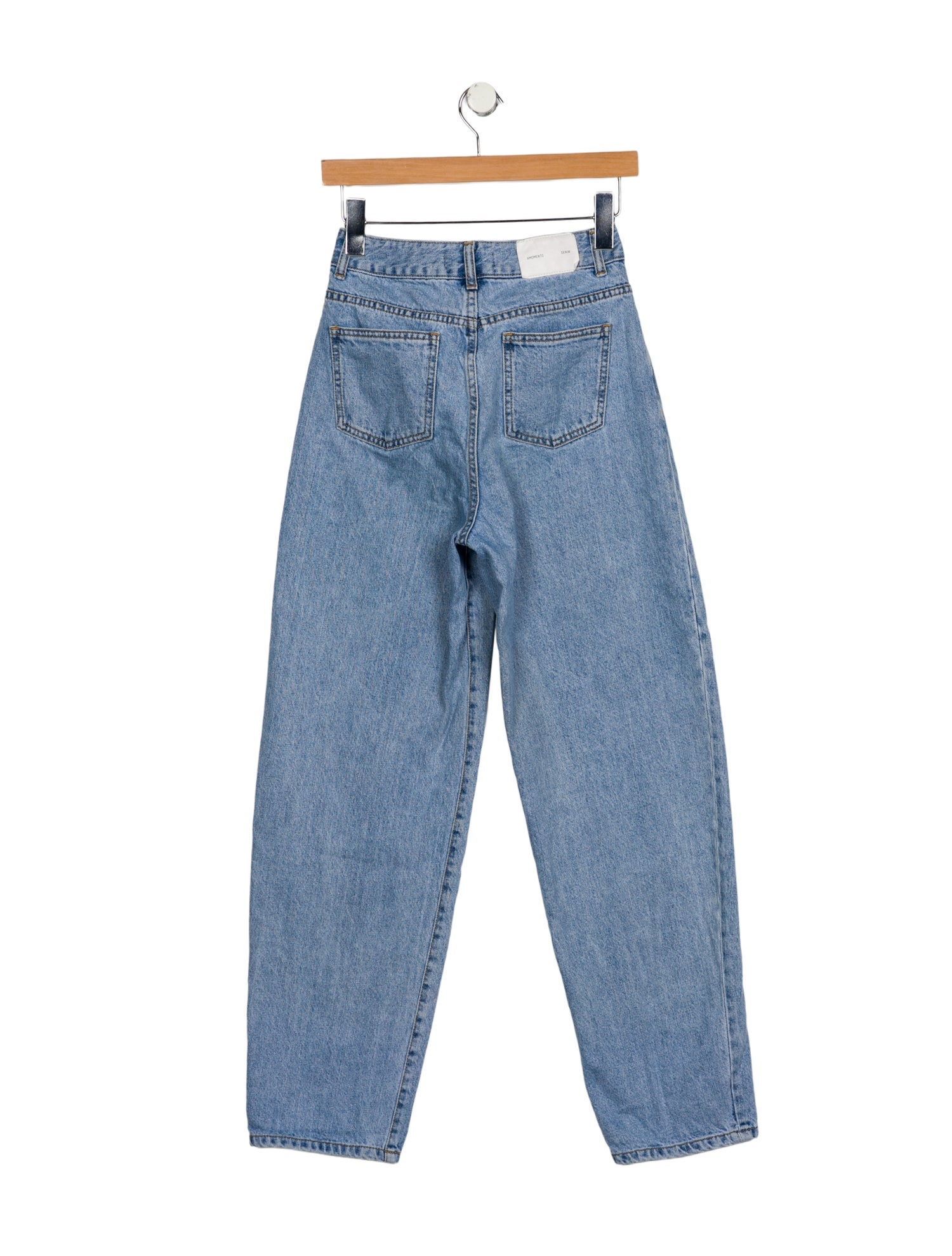AMOMENTO High-Rise Straight Leg Jeans