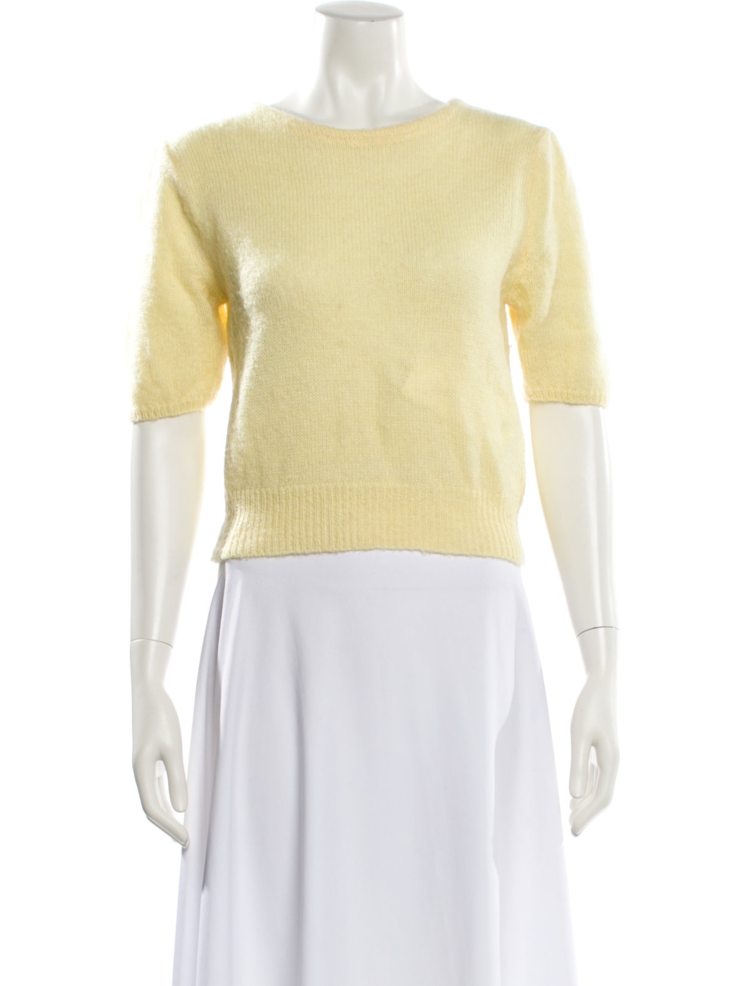 AMOMENTO Kid Mohair Bateau Neckline Sweater