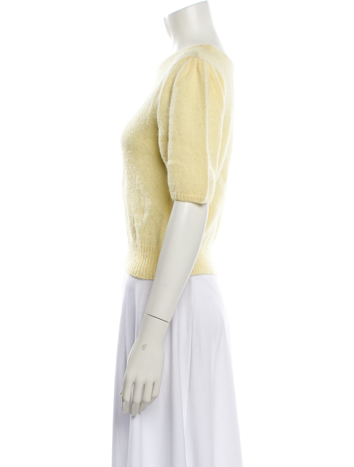 AMOMENTO Kid Mohair Bateau Neckline Sweater