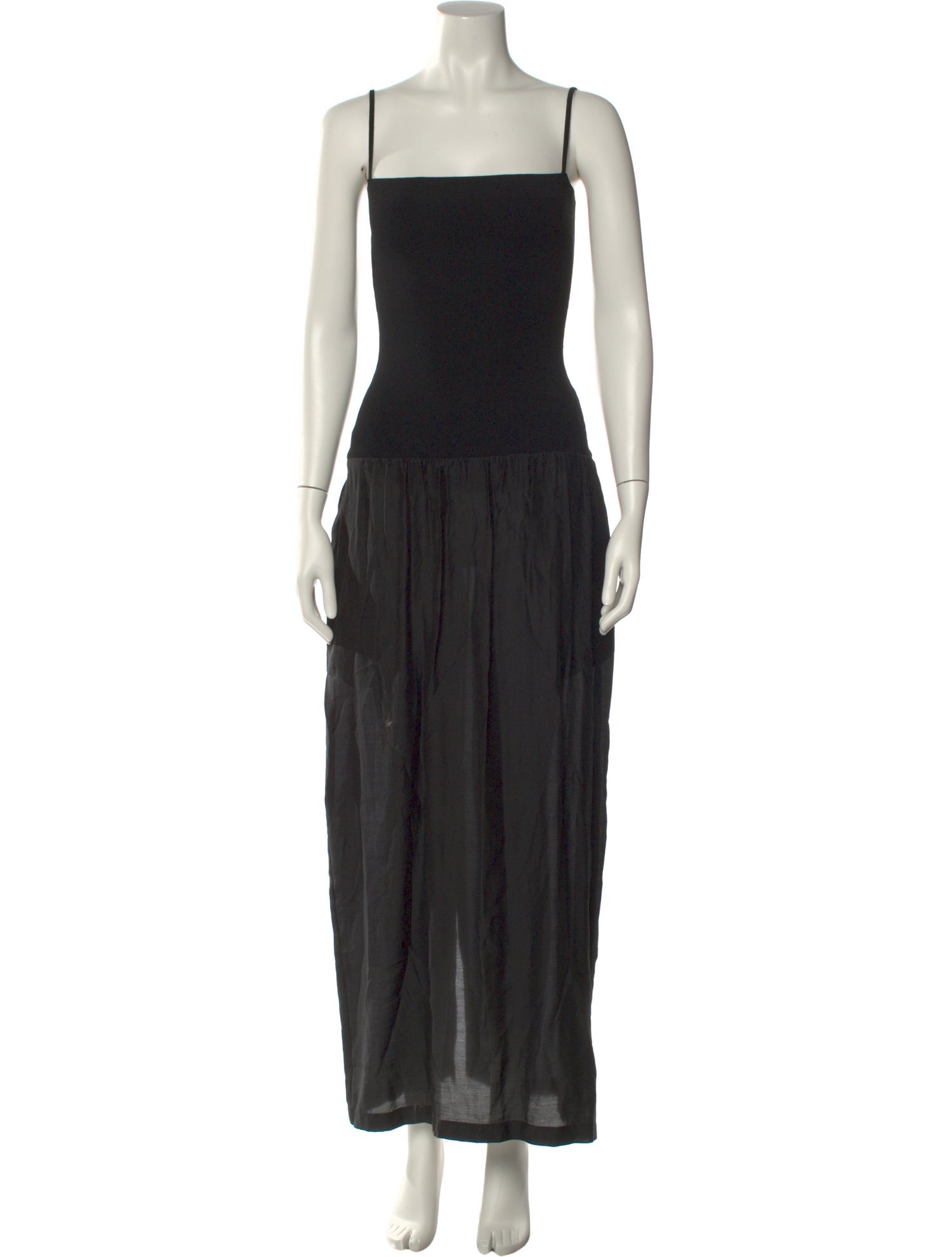 AMOMENTO Square Neckline Long Dress