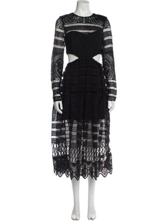 Asilio Lace Pattern Midi Length Dress