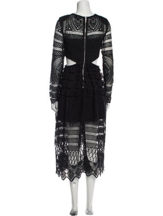 Asilio Lace Pattern Midi Length Dress