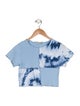 A.O.T.C. Tie-Dye Print Crew Neck Crop Top