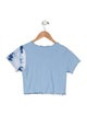 A.O.T.C. Tie-Dye Print Crew Neck Crop Top
