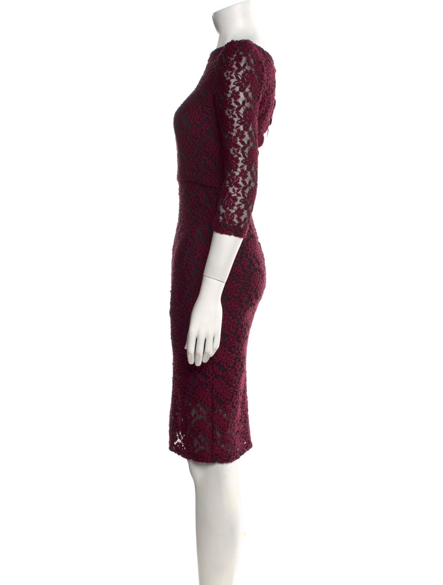 Alice + Olivia X Scoop Lace Pattern Knee-Length Dress - Burgundy Dresses, Clothing - WAOXS20252 | The RealReal Alice + Olivia X Scoop Lace Pattern Knee-Length Dress - Burgundy Dresses, Clothing - WAOXS20252 | The RealReal