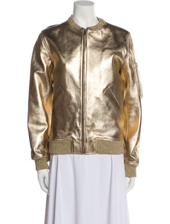 A.P.C. x Louis W. Lamb Leather Printed Bomber Jacket