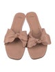 A Piedi Leather Bow Accents Slides