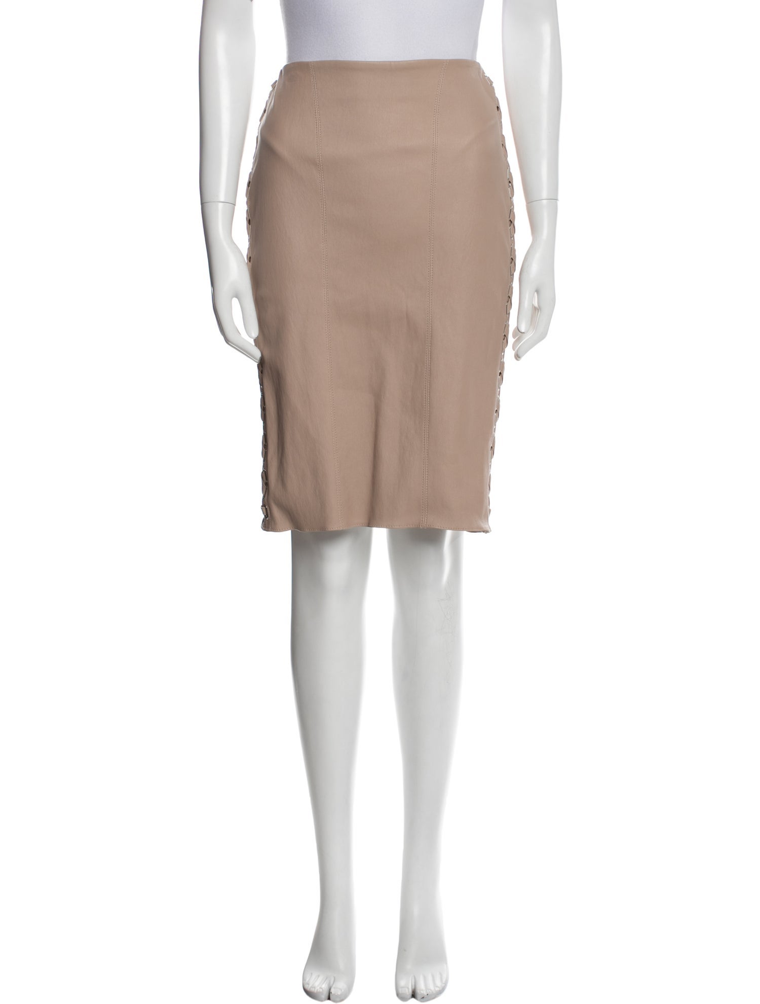 Aphero Lamb Leather Knee-Length Skirt